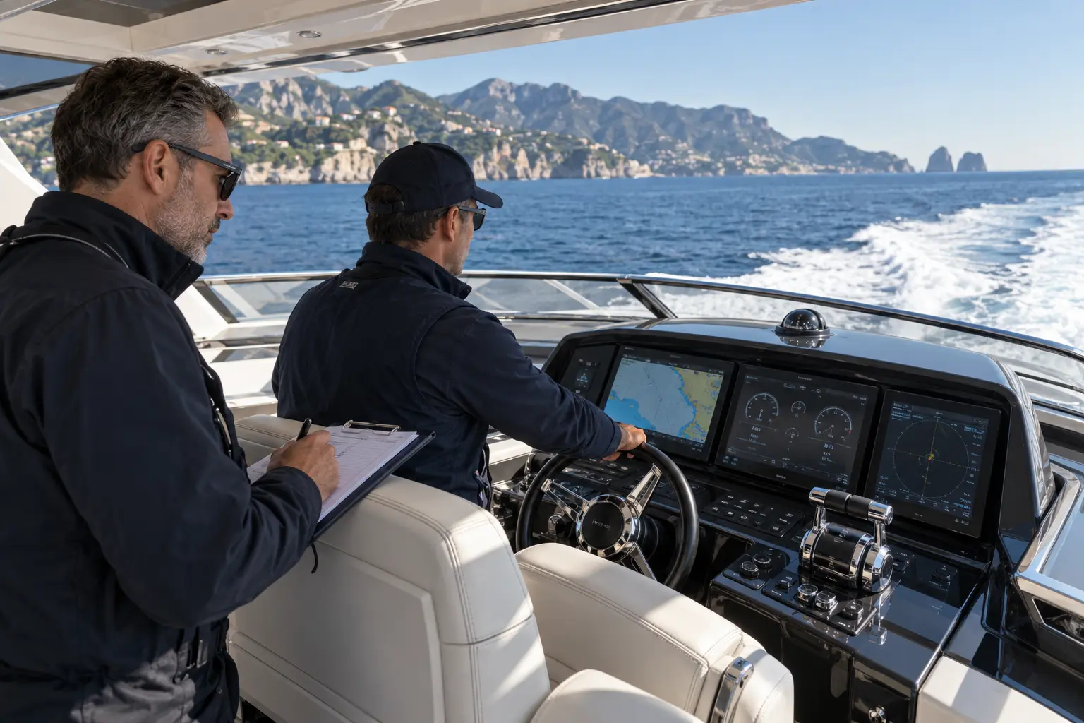 Essai en mer avec un acheteur