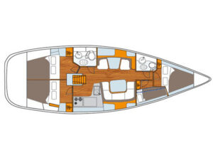 2002 Sun Odyssey 43DS sailing yacht for sale - Plan image