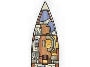 2003 Oceanis 411 sailing yacht for sale - Plan image