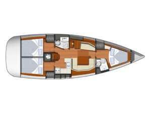 2008 Sun Odyssey 42 i sailing yacht for sale - Plan image