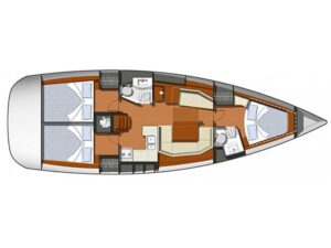 2009 Sun Odyssey 42 i sailing yacht for sale - Plan image