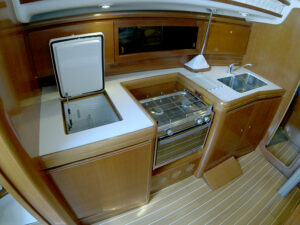 2010 Grand Soleil 37 sailing yacht for sale - Galley fridge
