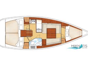 2010 Oceanis 34 sailing yacht for sale - Plan image