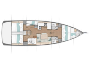 2019 Sun Odyssey 490 sailing yacht for sale - Plan image
