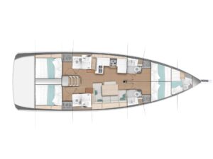 2023 Sun Odyssey 490 sailing yacht for sale - Plan image