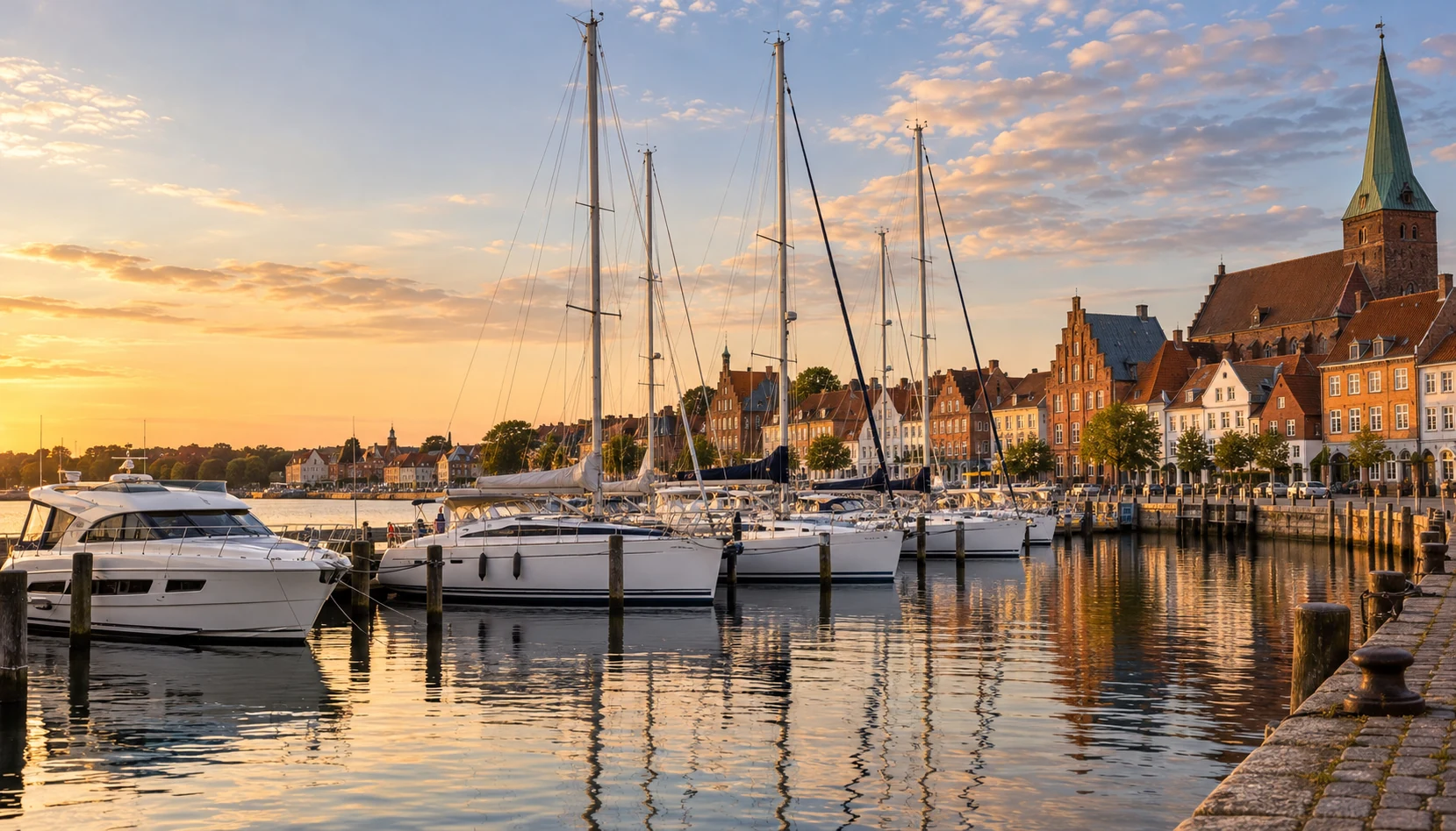 Germany coast with yachts at anchor, yacht brokers Germany