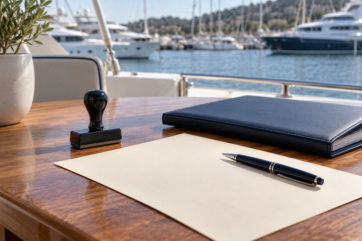 Boat sale contract with a legal stamp