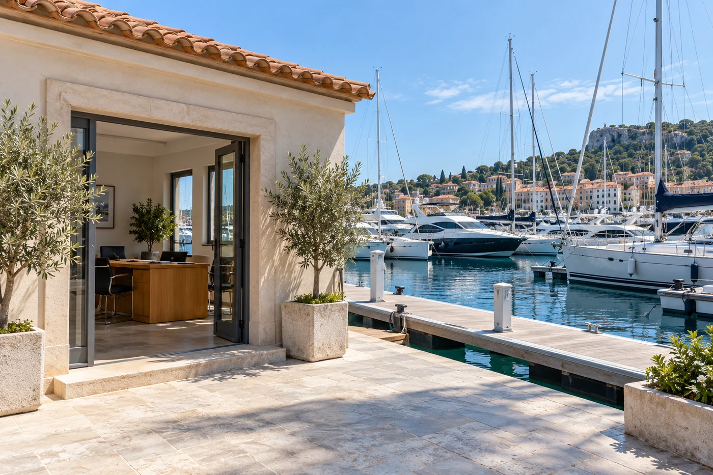 Boat registration at a marina office